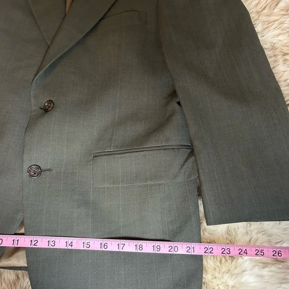 Men’s Sport Coat 40R Executive Collection Light Black 2 Button Blazer Jacket